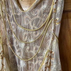 Embroidered Sheer Dress with Sequins